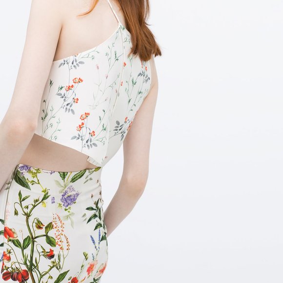 Zara Floral Print Crop Top - Picture 3 of 4